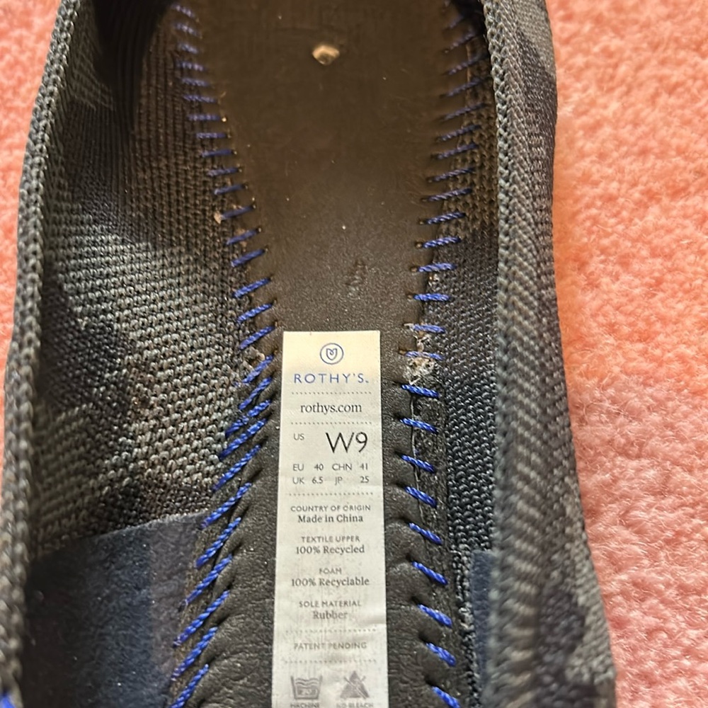 Rothy’s retired The Point Flats Black/Grey Camo - Picture 16 of 17